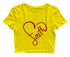 Faith in heart shape Christianity Womens Crop Tops
